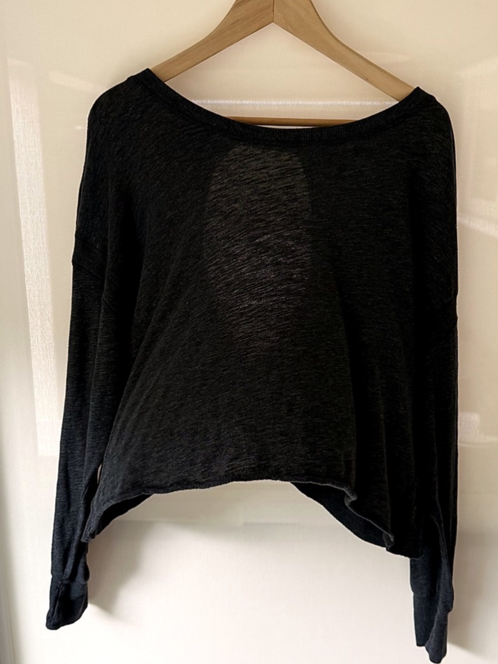 Free People Movement Charcoal Black Open Back Lightweight Top Size M